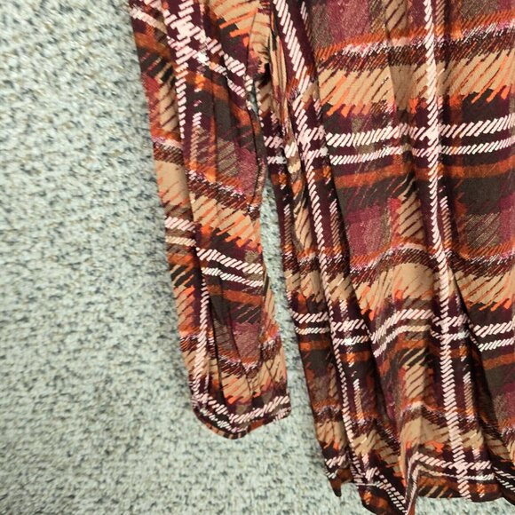 Talbots Top Womens Medium Purple Printed Keyhole Neck Blouse Casual Ladies - Picture 3 of 7
